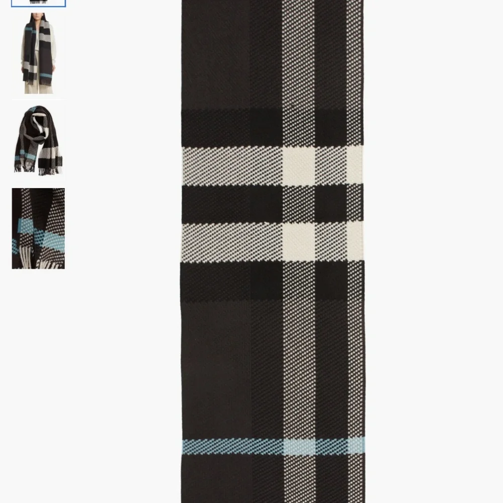 Burberry Jumbo Check Fringe Wool Scarf One Size, $1050